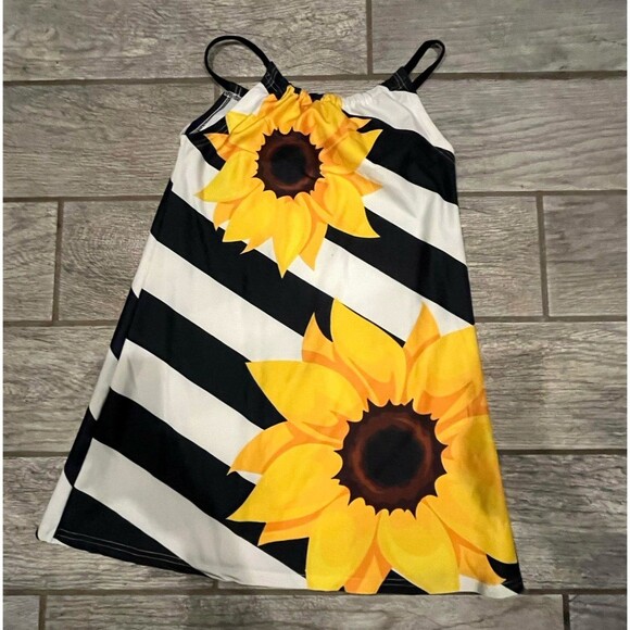Girls Sunflower Outfit with black leggings - Picture 1 of 6